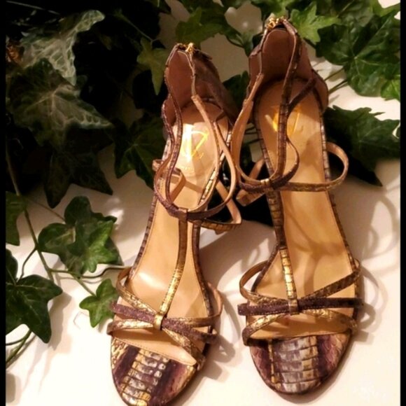 Vince Camuto Snakeskin High heeled Sandals 10M - Picture 1 of 9